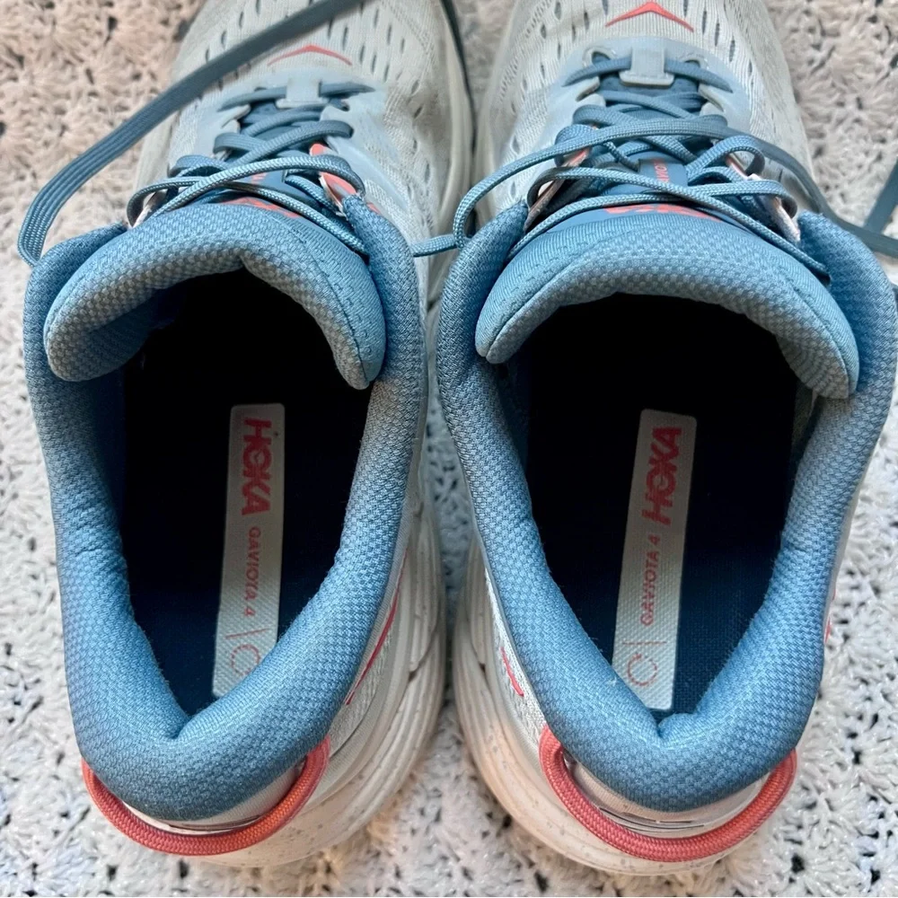 HOKA Gaviota 4 running shoes - blue fog/ plein air women’s wide width size 9.5 - Picture 10 of 16